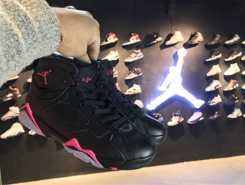 Women Air Jordan 7 GS Black-Hyper Pink Shoes